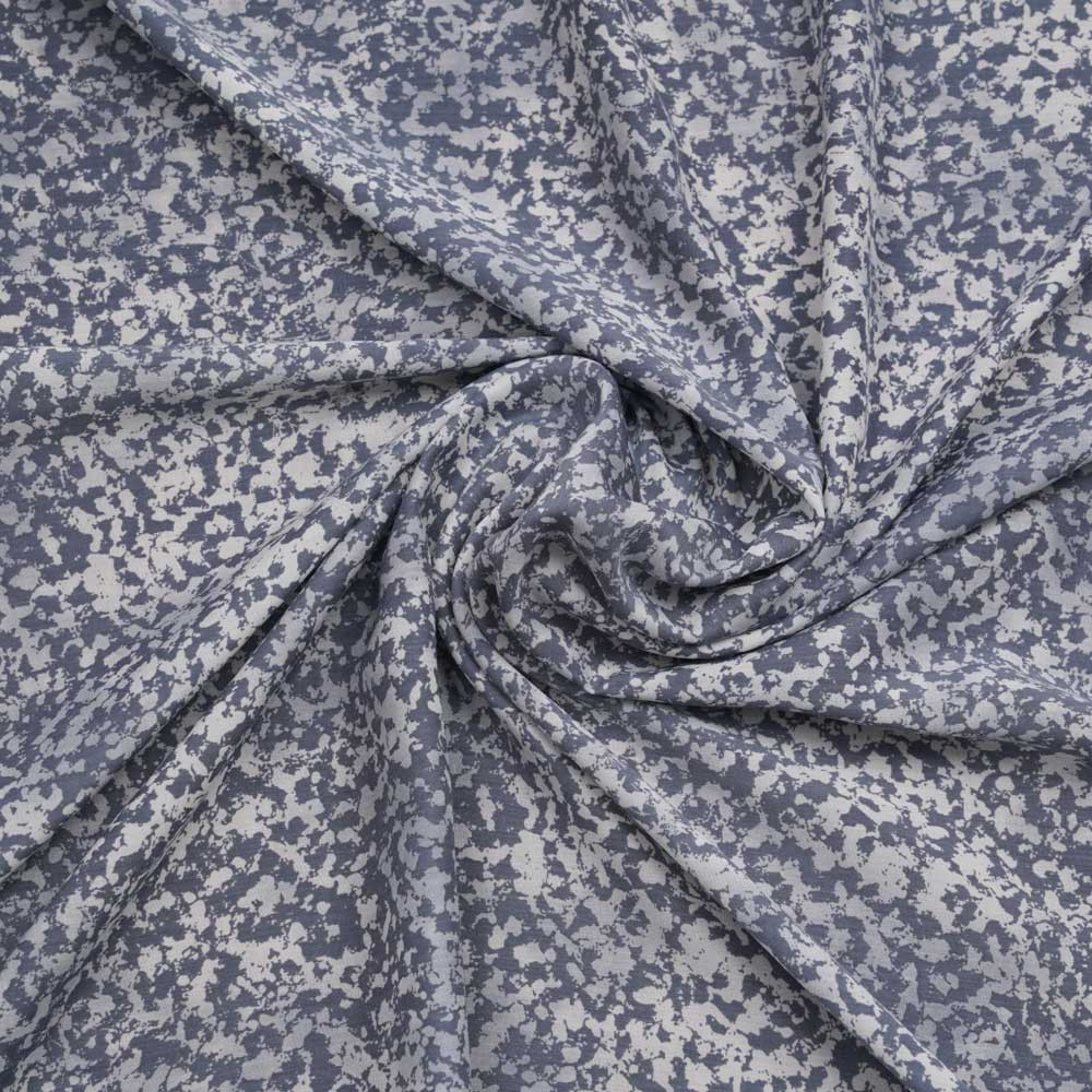 Tissu bleu gris à motif léopard blanc | Pretty Mercerie | mercerie en ligne