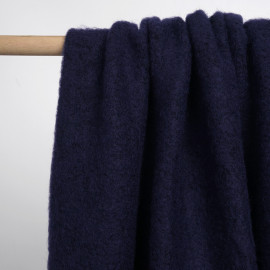 Tissu lainage maille tricoté bleu nuit | Pretty Mercerie | mercerie en ligne