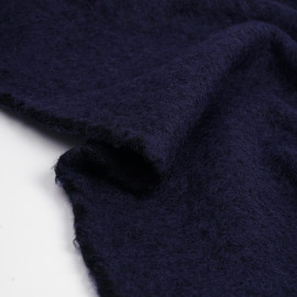Tissu lainage maille tricoté bleu nuit | Pretty Mercerie | mercerie en ligne
