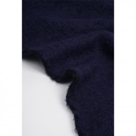 Tissu lainage maille tricoté bleu nuit | Pretty Mercerie | mercerie en ligne