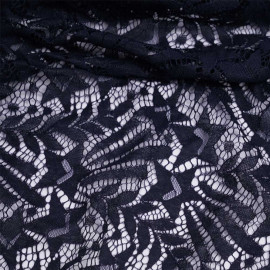 Tissu dentelle bleu marine à motif étoile filante | Pretty Mercerie | mercerie en ligne