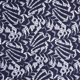 Tissu dentelle bleu marine à motif étoile filante | Pretty Mercerie | mercerie en ligne