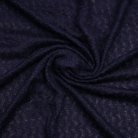 Tissu maille bleu marine à motif ajouré | Pretty Mercerie | mercerie en ligne