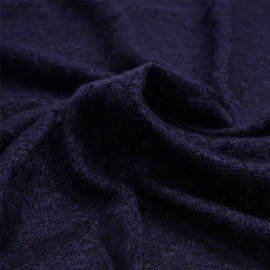 Tissu maille bleu marine à motif ajouré | Pretty Mercerie | mercerie en ligne