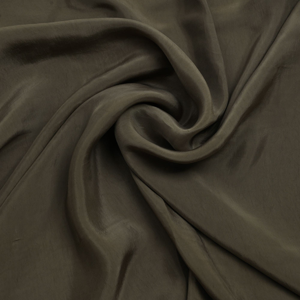 Tissu Cupro ( Bemberg ) olive sergé | Pretty Mercerie | Mercerie en ligne
