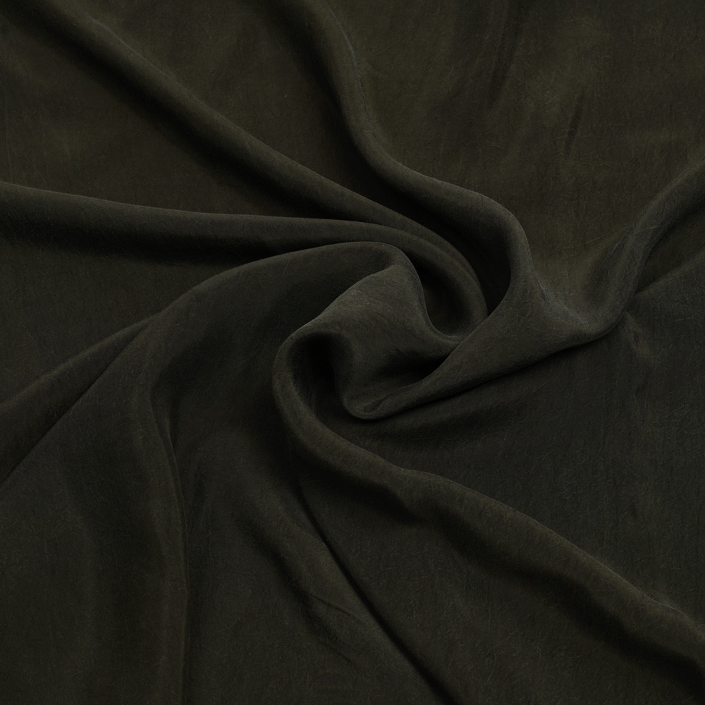 Tissu Cupro ( Bemberg ) dark olive | Pretty Mercerie | Mercerie en ligne