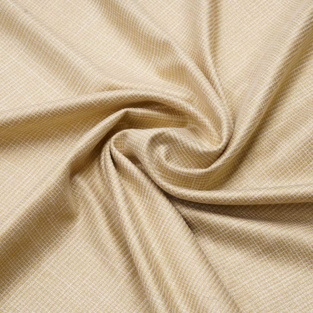 Tissu tissé jojoba et blanc à motif pied de poule et fil lurex or | Pretty Mercerie | Mercerie en ligne