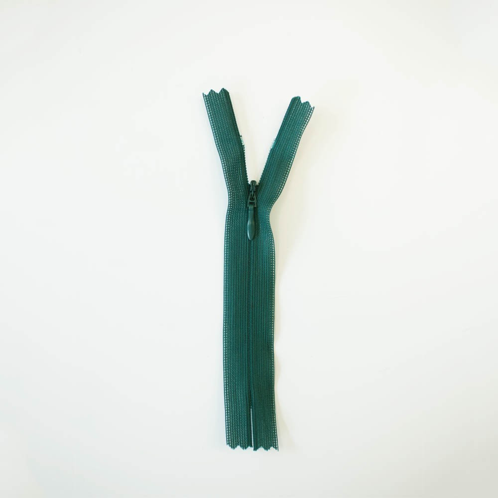 Fermeture éclair invisible non-séparable vert canard