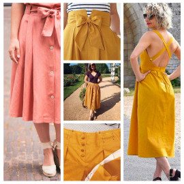 Tissu lin et viscose rouge bittersweet - pretty mercerie - mercerie en ligne