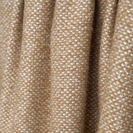 Tissu lainage maille tricoté blanc cassé, daim et fil lurex or | Pretty Mercerie | Mercerie en ligne