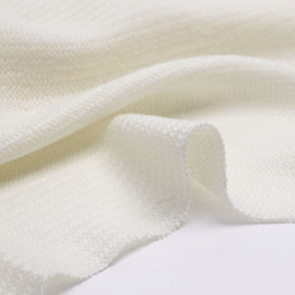 Tissu lainage maille tricoté blanc cassé au motif chevron |Pretty Mercerie | Mercerie en ligne