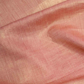 Tissu lin paprika lamé doré | Pretty Mercerie | Mercerie en ligne