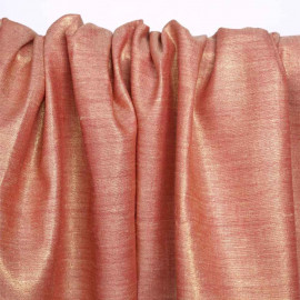 Tissu lin paprika lamé doré | Pretty Mercerie | Mercerie en ligne