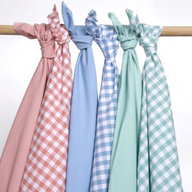 Tissu popeline de coton vichy blanc et vert pastel | Pretty Mercerie | mercerie en ligne