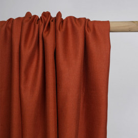 Tissu lin et viscose burnt ochre | Pretty Mercerie | mercerie en ligne