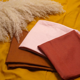 Tissu lin et viscose burnt ochre | Pretty Mercerie | mercerie en ligne