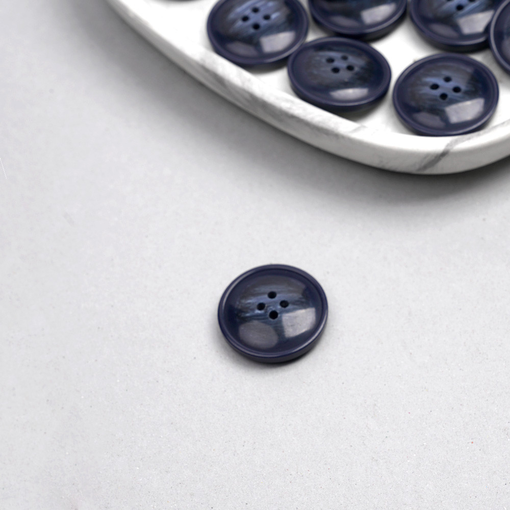 Bouton bleu marine marbré 27mm | Pretty Mercerie | Mercerie en ligne