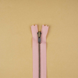 Fermeture éclair non-séparable rose blush 14cm | Pretty mercerie | mercerie en ligne