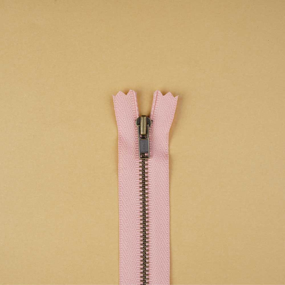 Fermeture éclair non-séparable rose blush 14cm | Pretty mercerie | mercerie en ligne