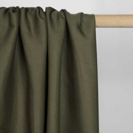 Tissu viscose Tencel et lin olive | Pretty Mercerie | Mercerie en ligne