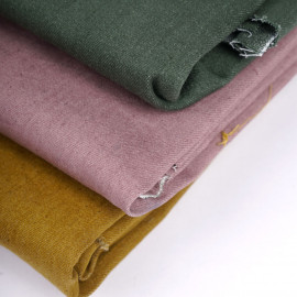 Tissu toile denim stretch vert cyprès | pretty mercerie | mercerie en ligne