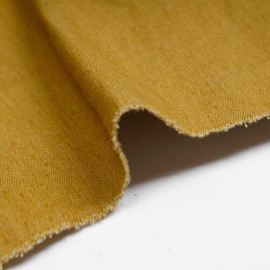 Tissu toile denim stretch honey mustard | pretty mercerie | mercerie en ligne