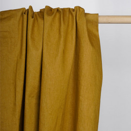 Tissu toile denim stretch honey mustard | pretty mercerie | mercerie en ligne
