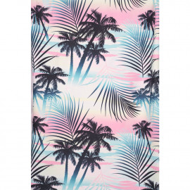 Tissu maillot de bain california rose pastel à motif palmier tie and dye | Pretty Mercerie | Mercerie en ligne