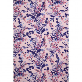 Tissu maillot de bain rose pastel à motif cerisier en fleur bleu et rose | Pretty Mercerie | Mercerie en ligne