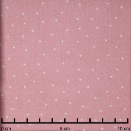 Tissu viscose rose à motif petit pois blanc | Pretty Mercerie | mercerie en ligne