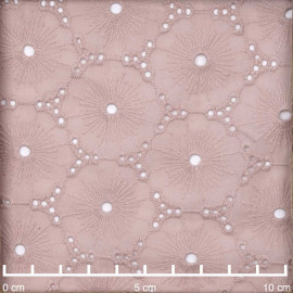 Tissu coton brodé et ajouré blush à motif fleuri pretty mercerie mercerie en ligne