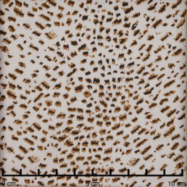 Tissu viscose crème à motif léopard chocolat et noir | Pretty mercerie | mercerie en ligne