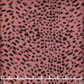 Tissu viscose terracotta à motif léopard chocolat et noir | Pretty mercerie | mercerie en ligne