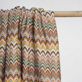 Tissu maille à paillettes à motif tissé chevron multicolore | Pretty Mercerie | mercerie en ligne