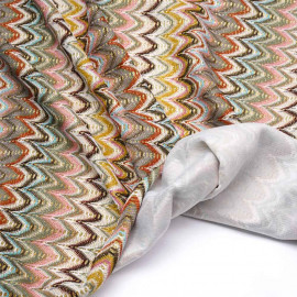 Tissu maille à paillettes à motif tissé chevron multicolore | Pretty Mercerie | mercerie en ligne