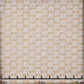 Tissu mousseline blanc à motif brodé marguerite | Pretty Mercerie | mercerie en ligne