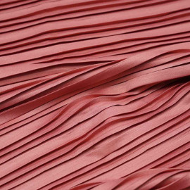 Tissu plissé rose terracotta | pretty mercerie | mercerie en ligne