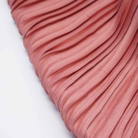 Tissu plissé rose terracotta | pretty mercerie | mercerie en ligne