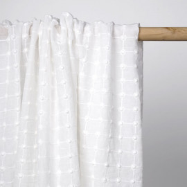 Tissu coton brodé à motif carreaux et pois Pretty Mercerie mercerie en ligne