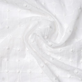 Tissu coton brodé à motif carreaux et pois Pretty Mercerie mercerie en ligne