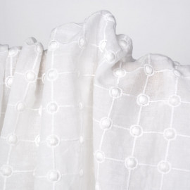 Tissu coton brodé à motif carreaux et pois Pretty Mercerie mercerie en ligne