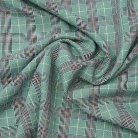 Tissu prince de Galles vert, moutarde, noir et blanc | pretty mercerie | mercerie en ligne