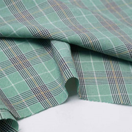 Tissu prince de Galles vert, moutarde, noir et blanc | pretty mercerie | mercerie en ligne