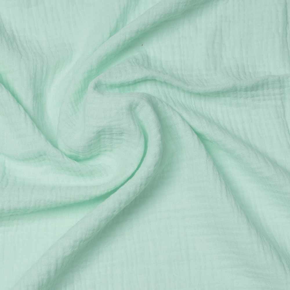 tissu double gaze de coton vert pastel | Pretty Mercerie | mercerie en ligne