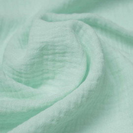 tissu double gaze de coton vert pastel | Pretty Mercerie | mercerie en ligne