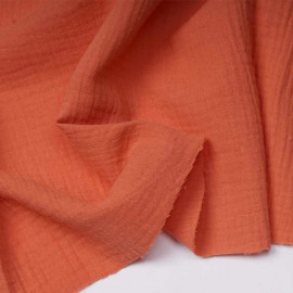 tissu double gaze de coton corail sucré | Pretty Mercerie | mercerie en ligne