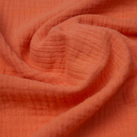 tissu double gaze de coton corail sucré | Pretty Mercerie | mercerie en ligne