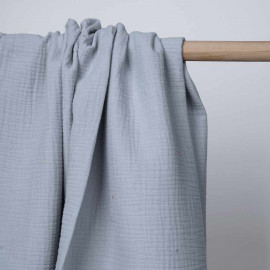 tissu double gaze de coton artic ice | pretty mercer | mercerie en ligne