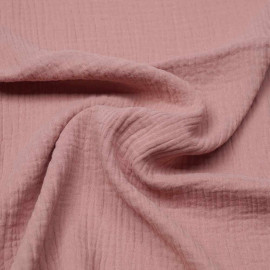 tissu double gaze de coton vieux rose Pretty Mercerie mercerie en ligne