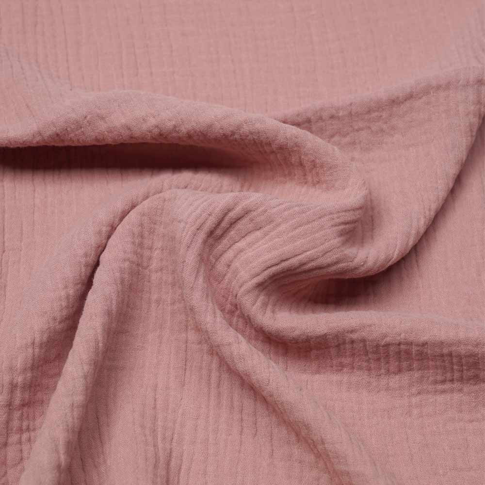 tissu double gaze de coton vieux rose Pretty Mercerie mercerie en ligne